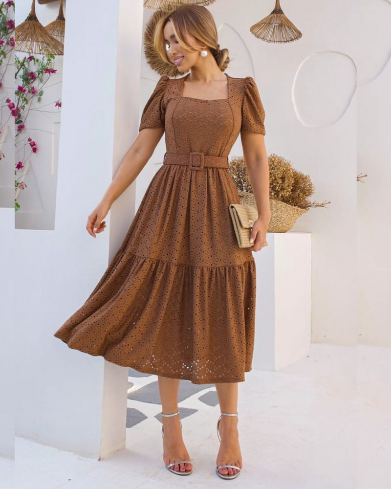 Vestido Longuete em Malha Lese: Elegância Clássica e Conforto para Todas as Ocasiões
