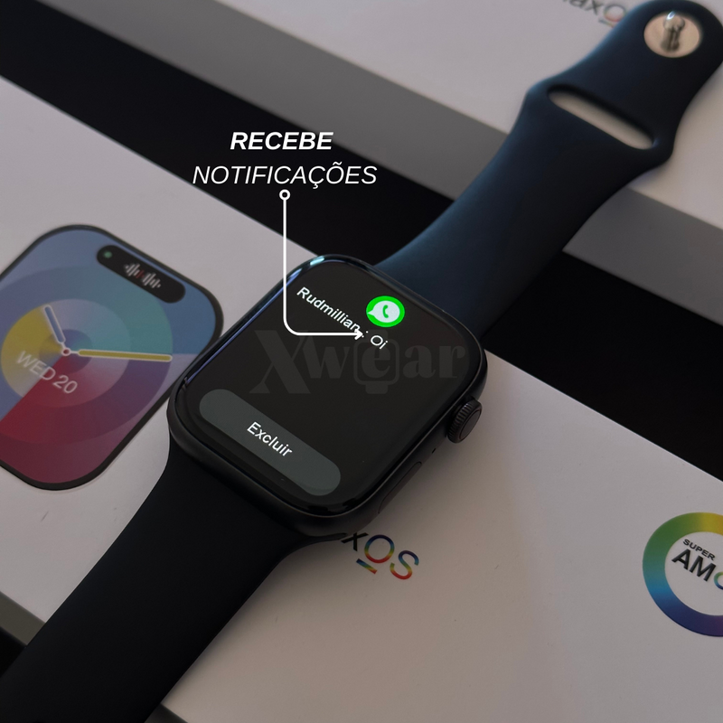 Relógio smartwatch W99+ Amoled: Tela AMOLED, funções exclusivas e design elegante, Sua música, suas fotos, seu estilo