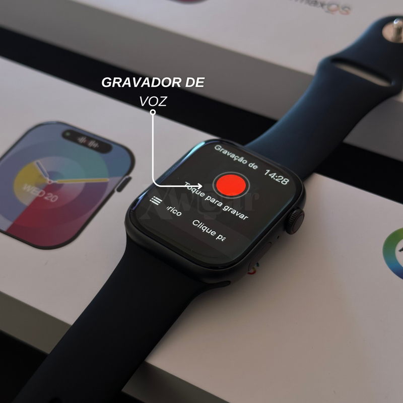 Relógio smartwatch W99+ Amoled: Tela AMOLED, funções exclusivas e design elegante, Sua música, suas fotos, seu estilo