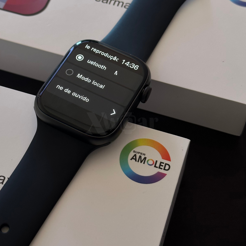 Relógio smartwatch W99+ Amoled: Tela AMOLED, funções exclusivas e design elegante, Sua música, suas fotos, seu estilo