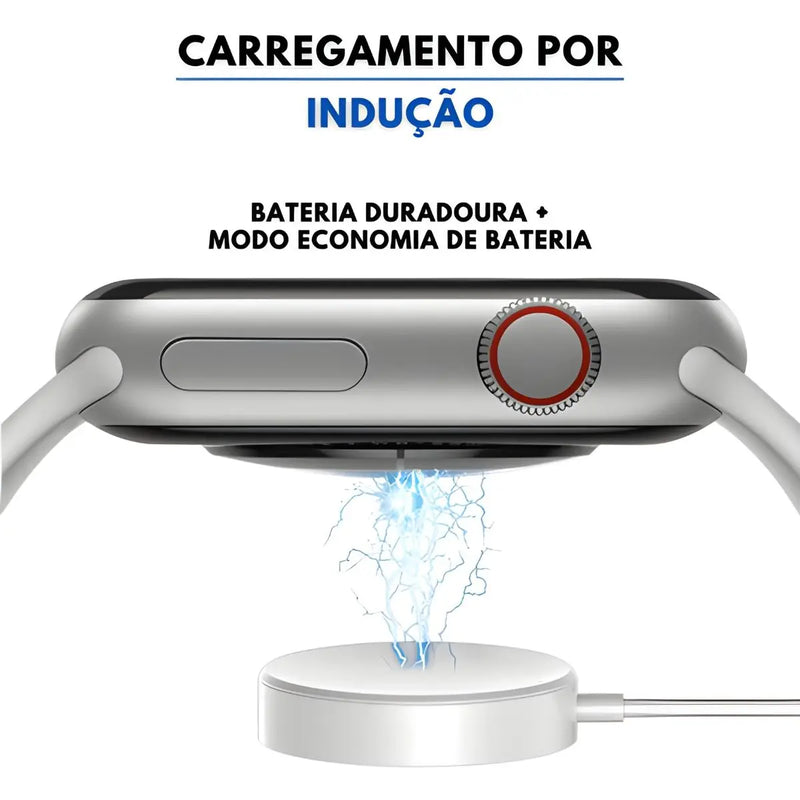 Relógio smartwatch W99+ Amoled: Tela AMOLED, funções exclusivas e design elegante, Sua música, suas fotos, seu estilo