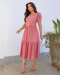 Vestido Longuete em Malha Lese: Elegância Clássica e Conforto para Todas as Ocasiões