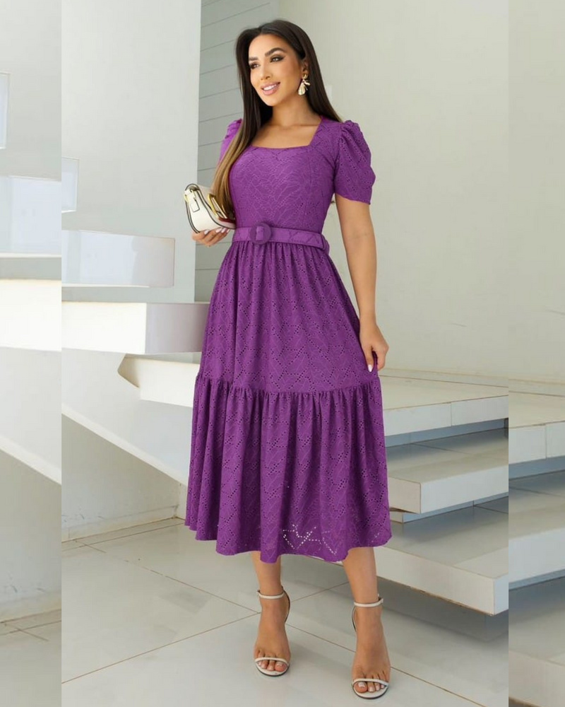 Vestido Longuete em Malha Lese: Elegância Clássica e Conforto para Todas as Ocasiões