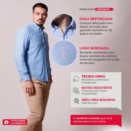 Camisa Social Ralph Lauren Lisa Oxford Original: Clássico Essencial para o Homem Moderno