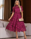 Vestido de luxo, em Renda Guipir Richelieu de Algodão: Elegância e Sofisticação em Cada Detalhe