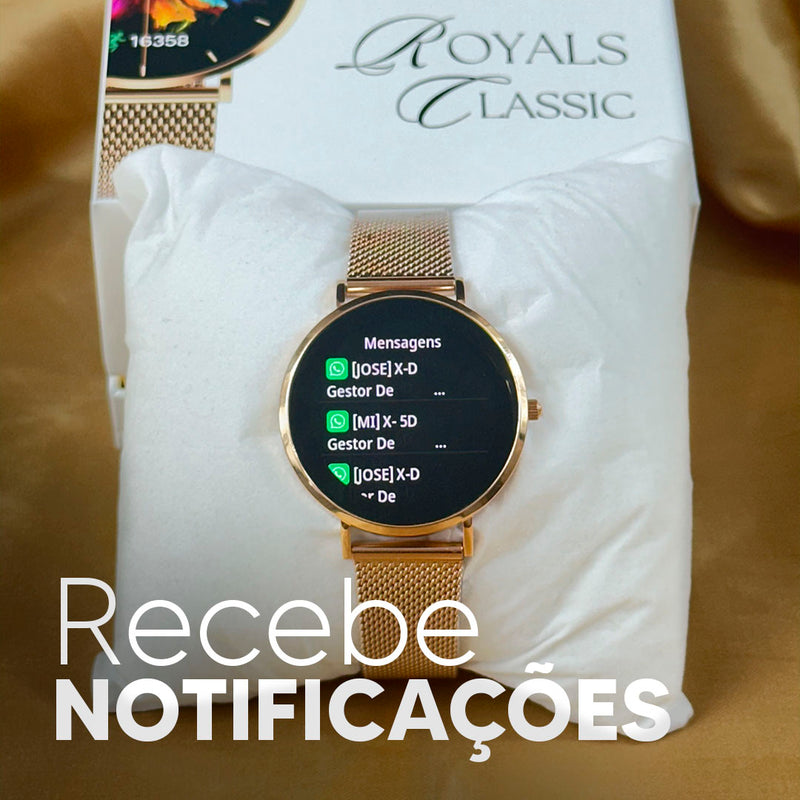 Royals Classic Smartwatch: Elegante, Tela AMOLED, Monitoramento Avançado
