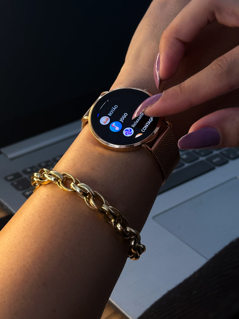 Royals Classic Smartwatch: Elegante, Tela AMOLED, Monitoramento Avançado