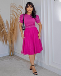 Vestido Godê Malha Crepe com Tule: Seu Novo Favorito para Todas as Estações!